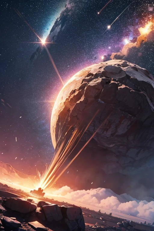 The fall of a huge meteorite