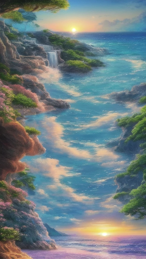 Fantasy、Relaxing space、Fusion of sunset and sea、