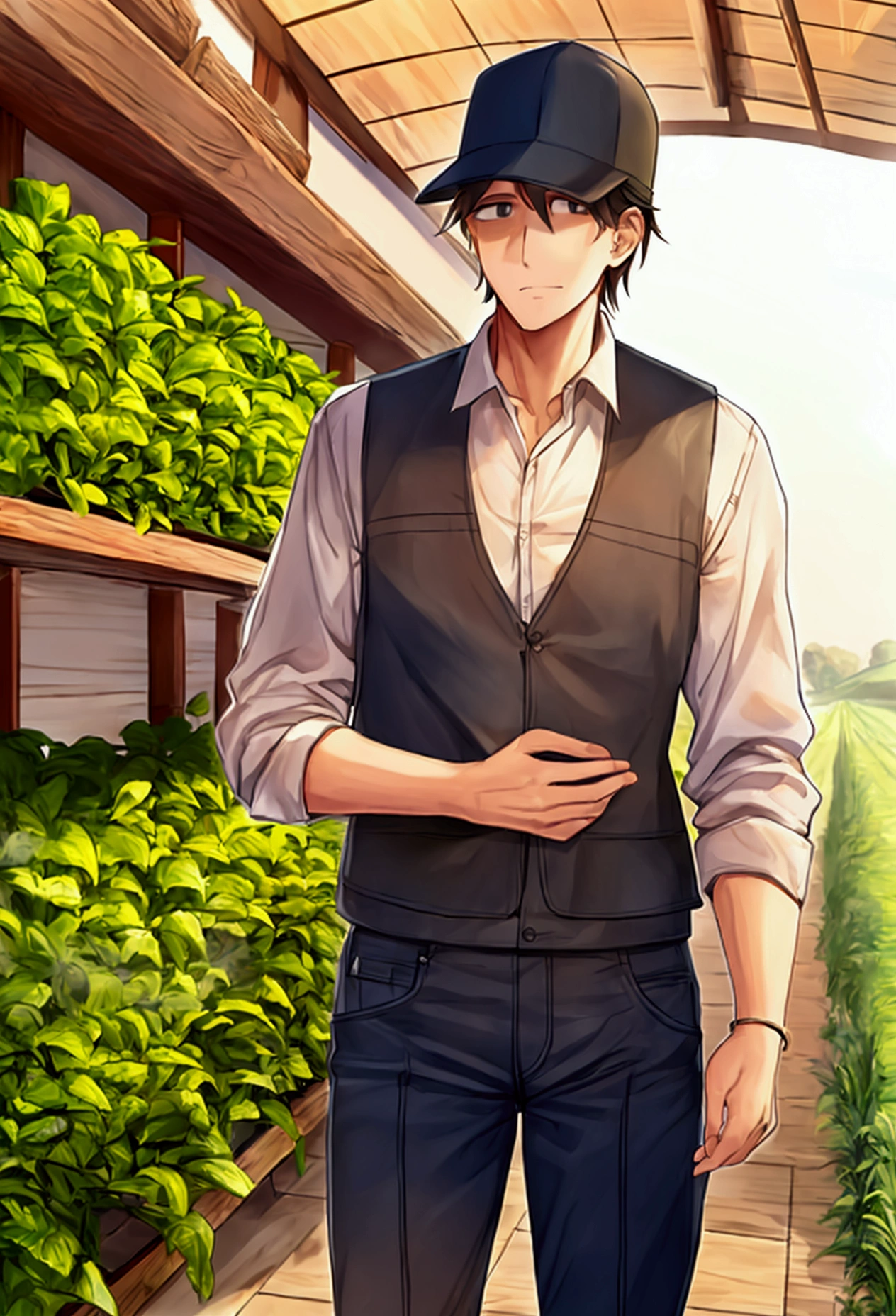 a farmer man farming