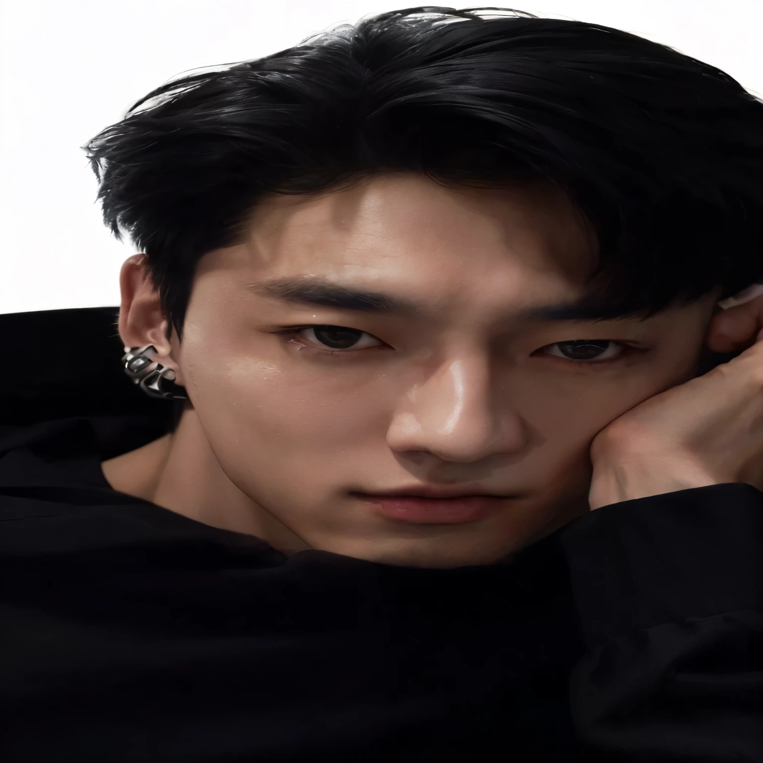 a close-up of a person in a black shirt and a watch, Jungkook, hyung tae, Tae June Kim, Wonbin Lee, Jinyoung Shin, cai xukun, Hong Jun Hyung, inspired by jeonseok lee, hyung tae kim, Shin Jeongho, key still, glossy from rain, south korean man, João Parque, yanjun chengt