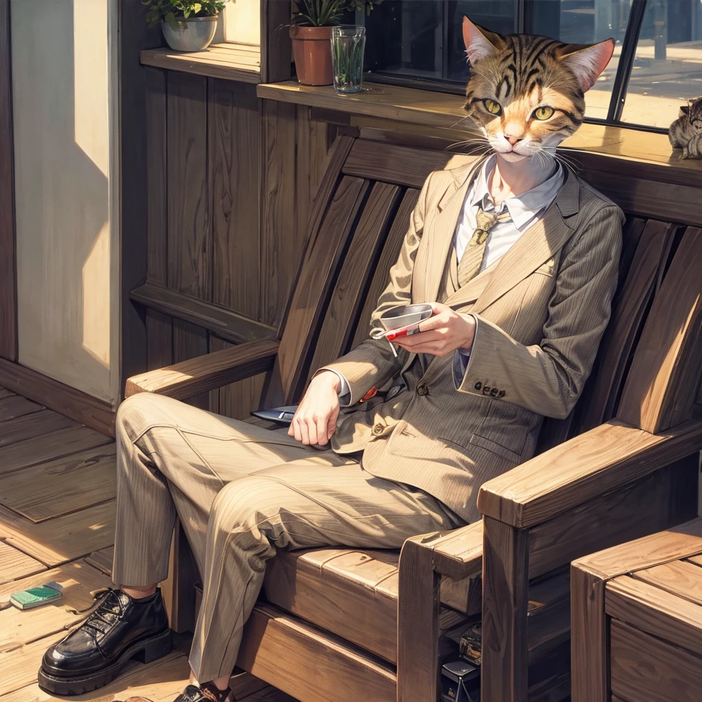 Cat with a cigarette
