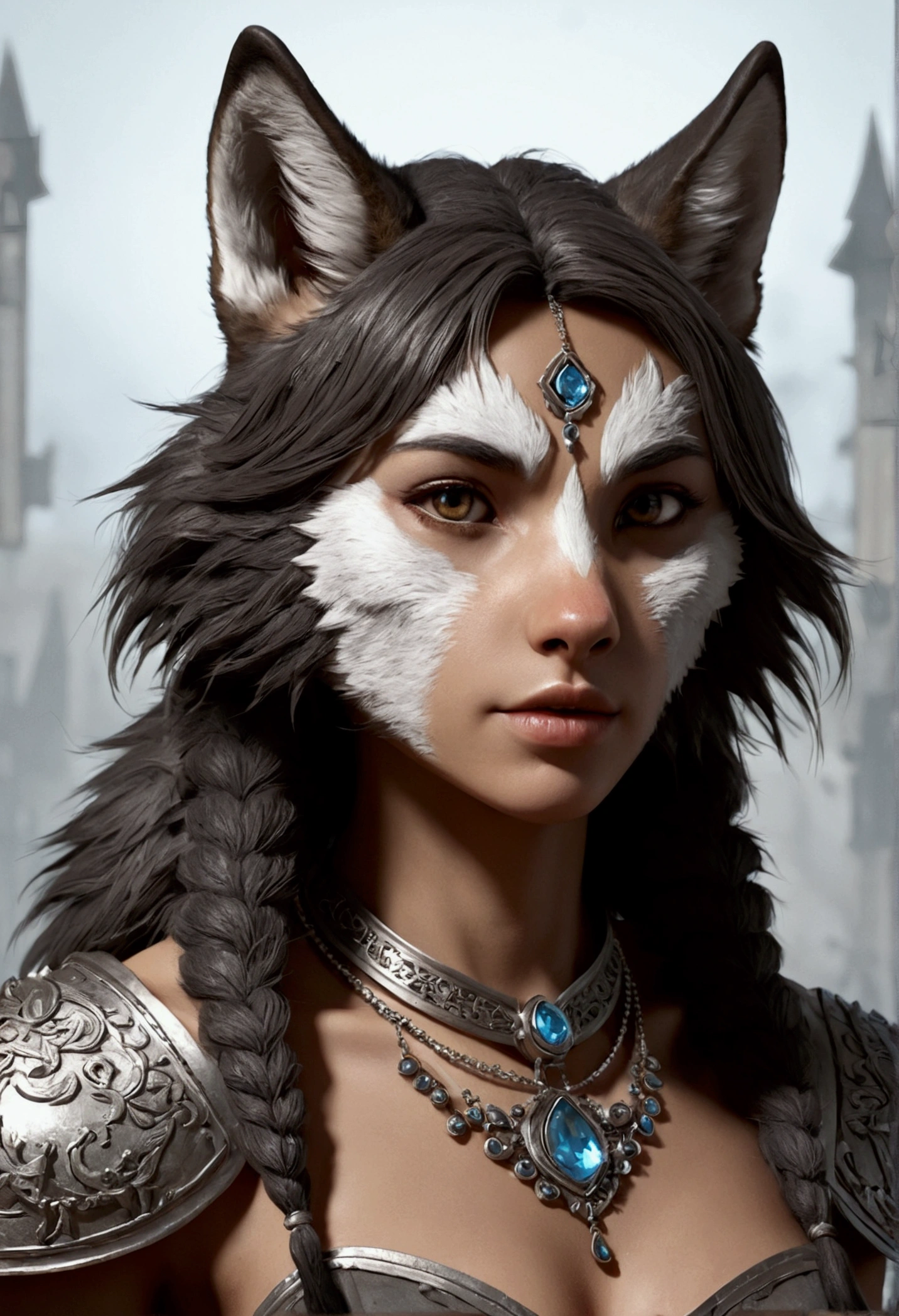 female anthropomorphic wolf