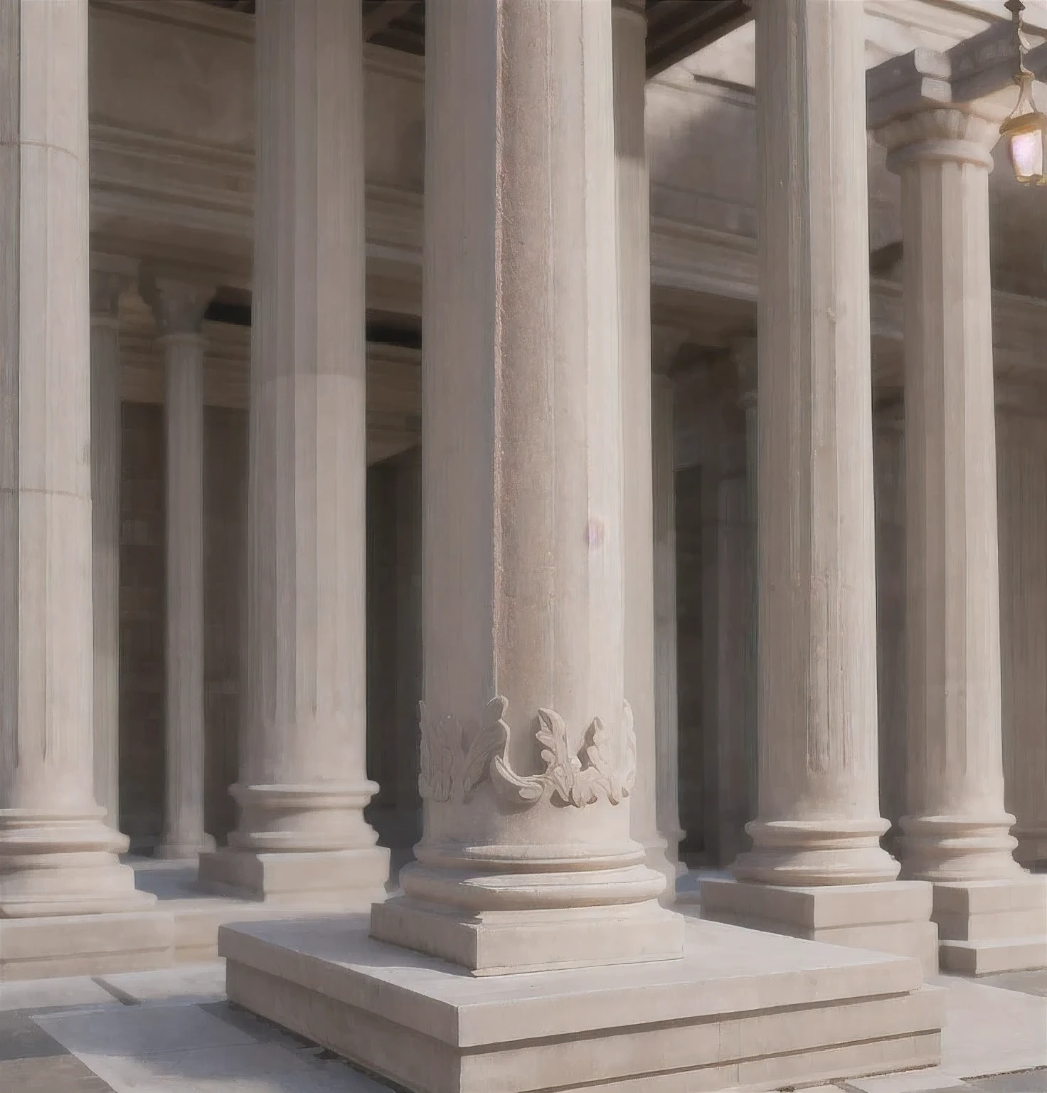 Ancient Greek art goddess column,Temple Pillars
