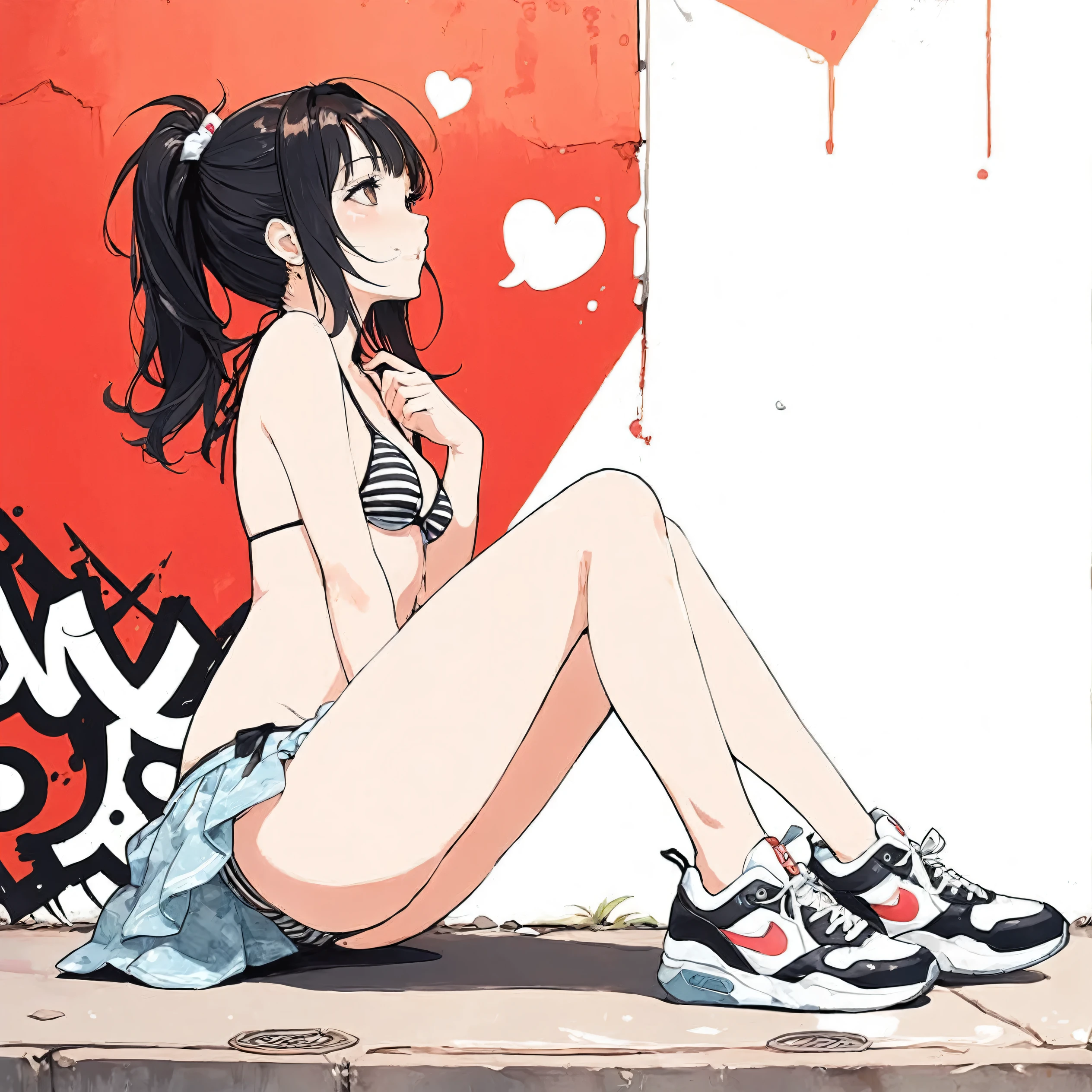 anime girl sitting on the ground with her legs crossed, beautiful anime girl squatting, seductive anime girl, the anime girl is crouching, (anime girl), Urban girl fan art, Beautiful seductive anime , Anime style 4K, anime girl, attractive anime girl, Anime style mixed with Fujifilm, by Shitao, beautiful anime girl, an anime girl