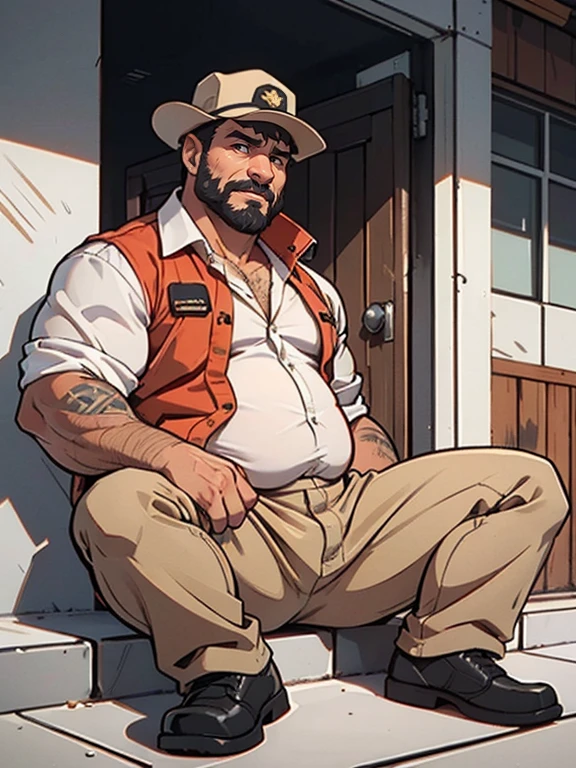 Only plump, chubby, extremely thick thighs, large belly, fat, masutepiece,High quality,Highly detailed,intense scene, solid, Gritty reality setting for 50 year old sexy fat bearded man,full of sweat,Full body,Big belly,((Wearing a white shirt and white trunks)),Stunned face,Open the legs,In the darkness, Varied Camera Angles in Photography.    with a black cowboy hat, naked, vintage posing, full body, black bootstraps and lace underwear, various poses, HD 8k high quality, gay, black leather gloves on hands.(from the front), cowboy shot, n as a sheriff of a small town, (wearing sheriff uniform and badge), cattleman hat, bearded, beige vest, serious facial expression, (still from a movie), tense, dramatic, atmospheric, cinematic, (looking away),
(masterpiece), top quality, photorealistic, hyperrealism, absurdres, tack sharp, subsurface scattering, 8k, HDR, 35mm, professional photography, RAW, Varied camera angles from below , fotografia de baixo lateral esquerda. Sentado em uma luxuosa poltrona, com as pernas abertas, caressing your own crotch, he has his hands tied behind his back he is sitting on the floor he is very scared he is sweating a lot, the room is listening, he is looking up. Camera angle from above the wall.Ele tem uma barba enorme, He works as a janitor in the construction area, He wears a business uniform, suit, tie, dress pants, formal shoes, prescription glasses, ele fuma o seu charuto cubano, He is sitting with his legs open on construction materials, he only wears red or yellow swimming trunks he is sitting on iron beams, ele fuma Seu charuto, He wears a construction worker uniform, He is gesturing and talking to the viewer with his hands, muscular turkish construction worker, muito peludo, peitorais grandes e carnudos, regata, Generate an image of a middle-aged man facing the camera. He has a friendly and expressive appearance. His size is fat and overweight, sofre de obesidade e, Like many of us, he's a guy