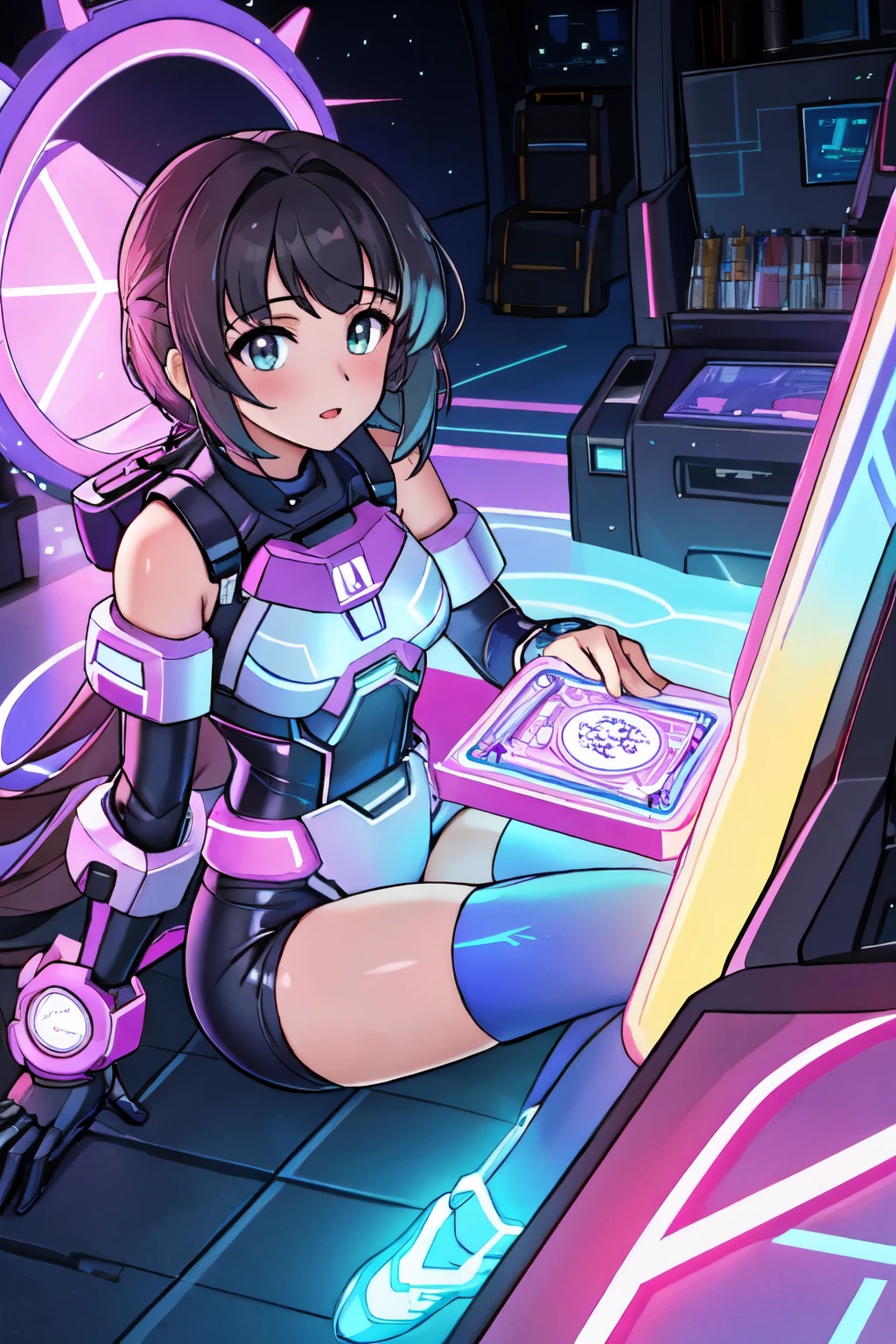 1girl, [Glowing:Serious:20] Cluttered "Bender's Game"