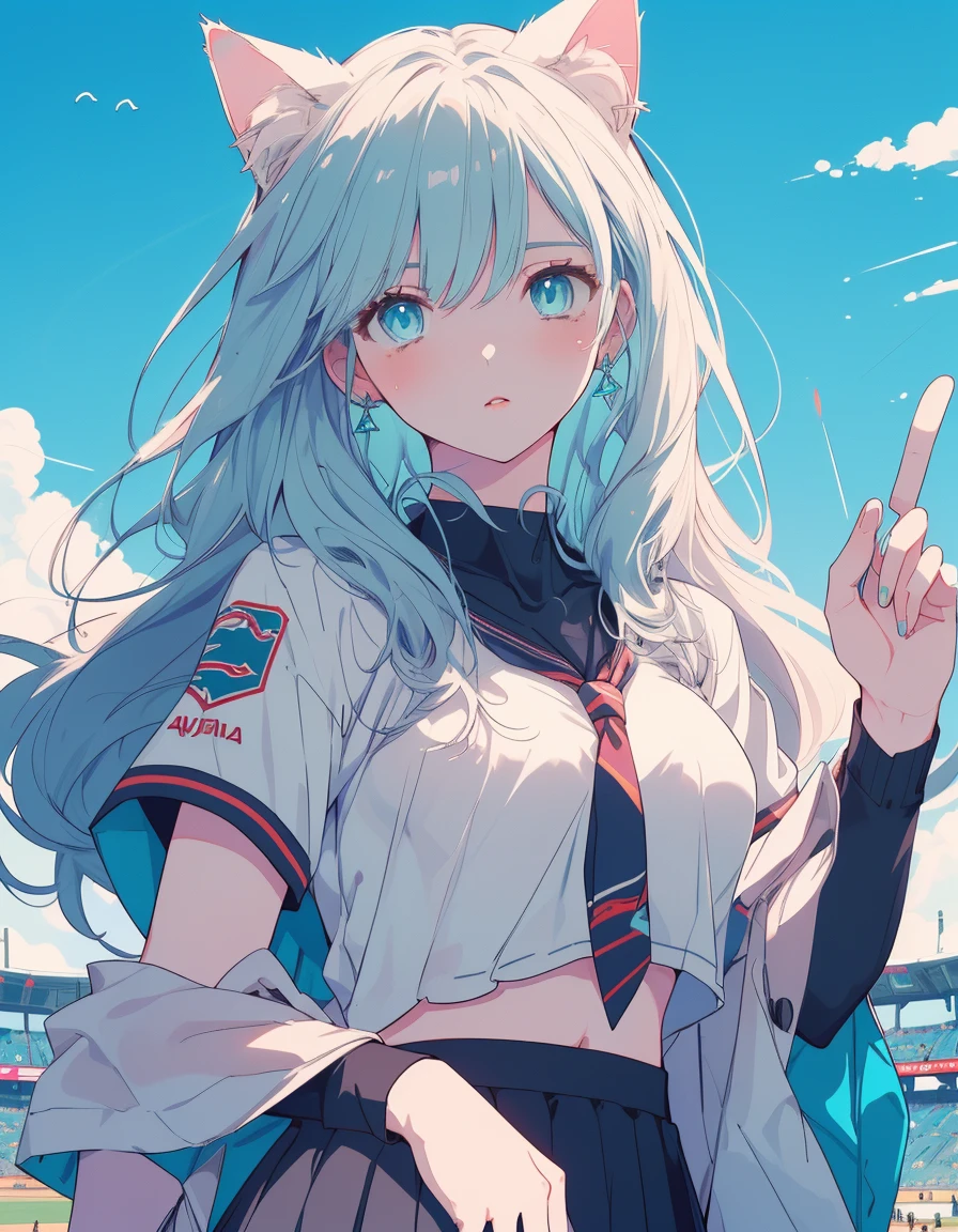 (best quality, masterpiece), 1 girl, centaur, It takes, White skin, Korean ,Athletic Competition,exposing the abdomen,belly button t-shirt, 아름다운 소녀 perfect wolf photo, perfect wolf photo