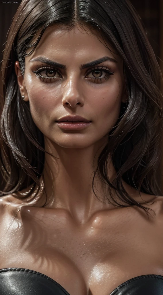 (Morena Baccarin, detailedeyes, curved eyelashes, sensual mouth with deep details, highly detailed kinetic face, highly detailed skin with depths, long hair, perfection, Close up), ultra-realistic image, perfect symmetry, vibrant and clear, dynamic view, high level of detail and definition, 1200 PPI - Photographic resolution with greater color realism, hyperrealisti, high fidelity, cinematic, 8K UHD image resolution.