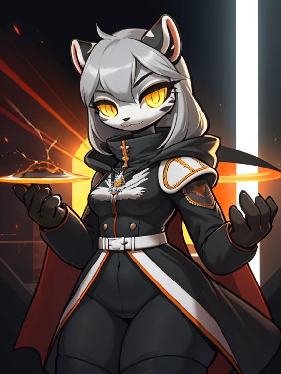 женщина anthro furry tiger ,absurdity, a high resolution, ultra detailed,
1 girl,oversized hooded jacket,whole body,
 Original character,girl,gray hair,yellow eyes,shoulder-length hair, complex black mask, military general, {Best quality}}, {{masterpiece}}, {{ultra detailed}}, {illustration}, {detailed light},
Nuclear fusion, masterpiece, realistic, Best quality , professional artwork, fluffy, Prussian, military uniform, German,, gorgeous military Prussian uniform,  humanoid, Science fiction, 1980s, 1980s tanks,
