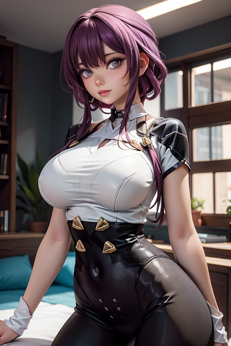 Underbust T-shirt, fitted leggings, big chest