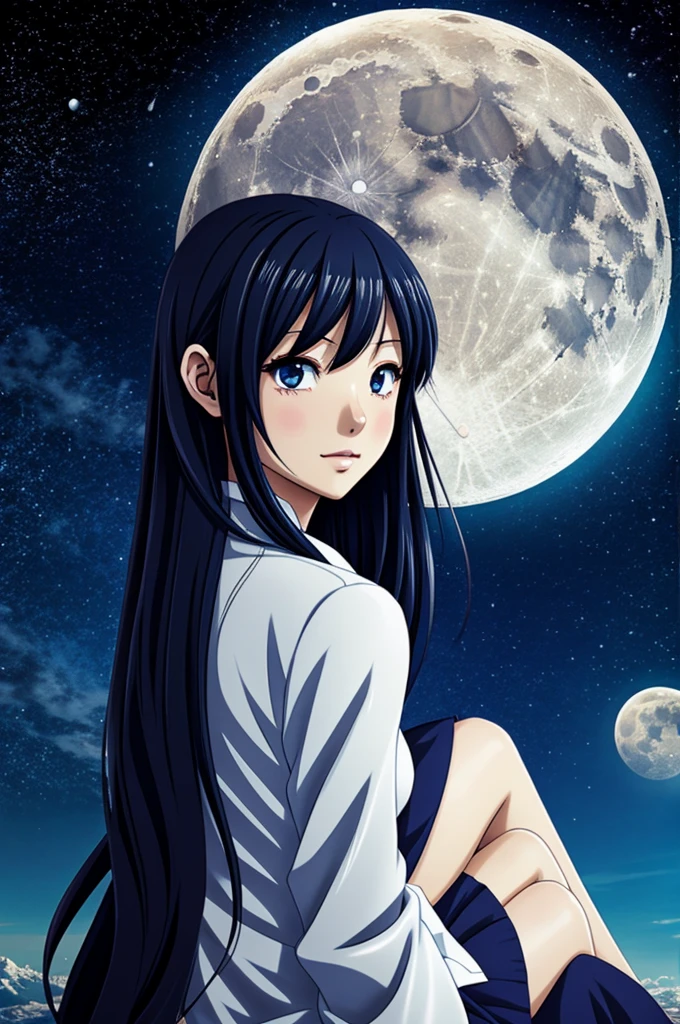 Anime girl with moon