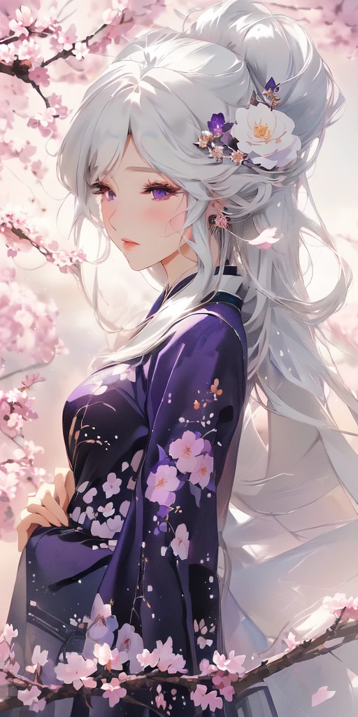 Long hair、Anime girl in a purple dress standing in front of a tree, Beautiful animation portrait, Anime Art Wallpaper 4K, Anime Art Wallpaper 4K, Beautiful animation girl, Beautiful animation artwork, anime art wallpaper 8 k, Beautiful animation woman, Anime Wallpaper 4K, Anime Wallpaper 4K, Beautiful animation, Beautiful animation art, White-haired deity, Gu Weiss