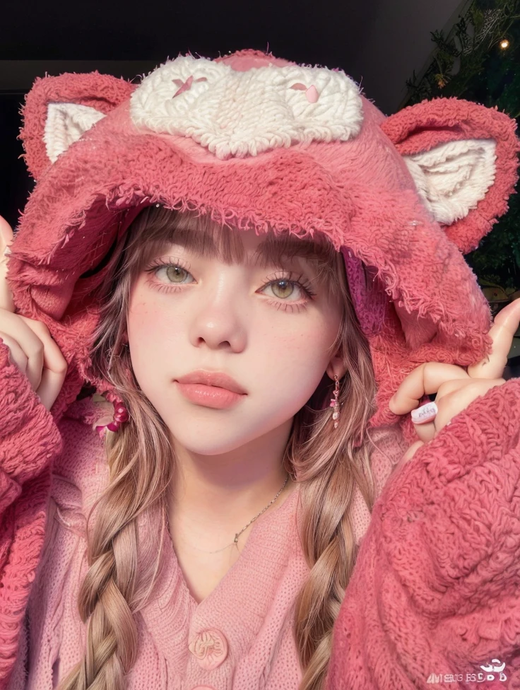Araffe wearing a pink tunic and a red cat hat., Kemonomimi, beautiful dolphin, lalisa manobal, Lalisa Manoban of Blackpink, roseanne park by blackpink, shikami, jossi de blackpink, ruan cute vtuber, Sakura Kinomoto, nice girl, sakimichan, Cute kawaii girl