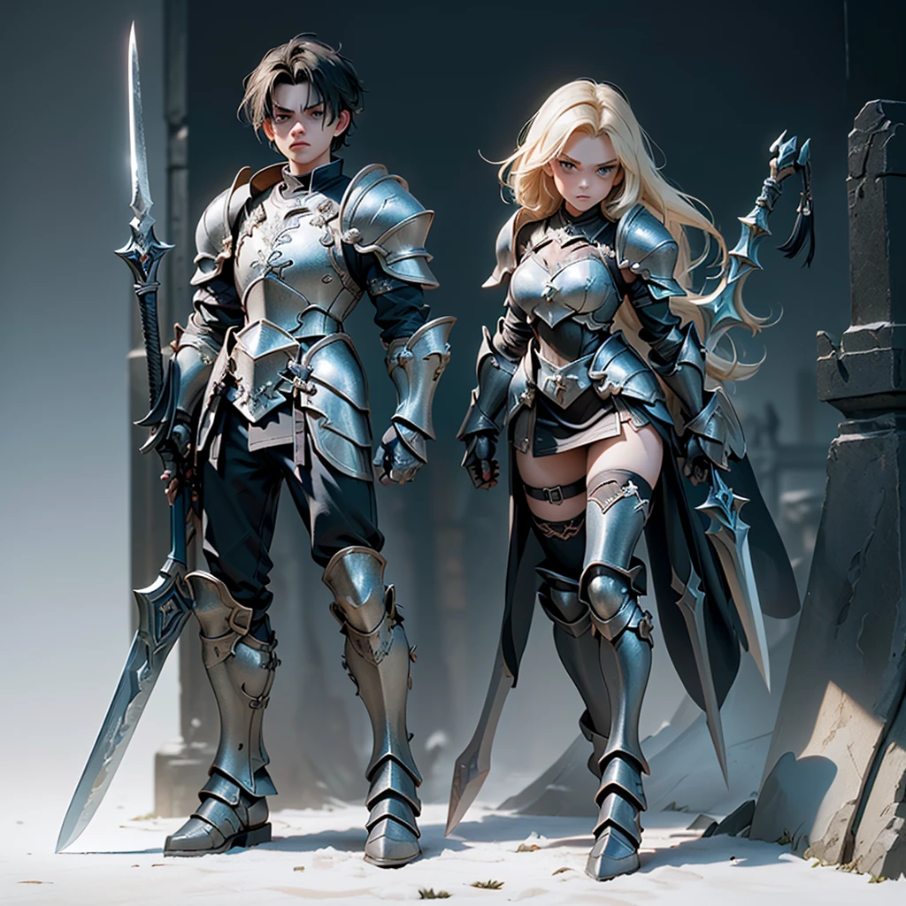 Design a layout showcase Gaming character, (1boy). Black+Gold clothes, opulent and dark, ((showcase weapon:1.4)), cursed blade, (masterpiece:1.2), (best quality), 4k, ultra-detailed, (Step by step design, layout art:1.5), (gloomy lighting, cursed atmosphere), dark knight, ((cursed gloves)), (((revealing armor:1.3))), dark vambraces, cursed boots, (((full_body_shot:1.4)))
