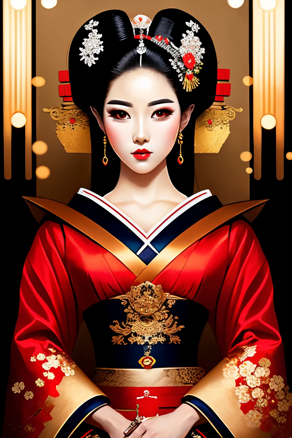 ((best quality)), ((masterpiece)), (detailed), 1girl, Cyborg Geisha, Robot Geisha, Android Geisha, dark, dangerous, high detailed, 4k, ultra artwork,