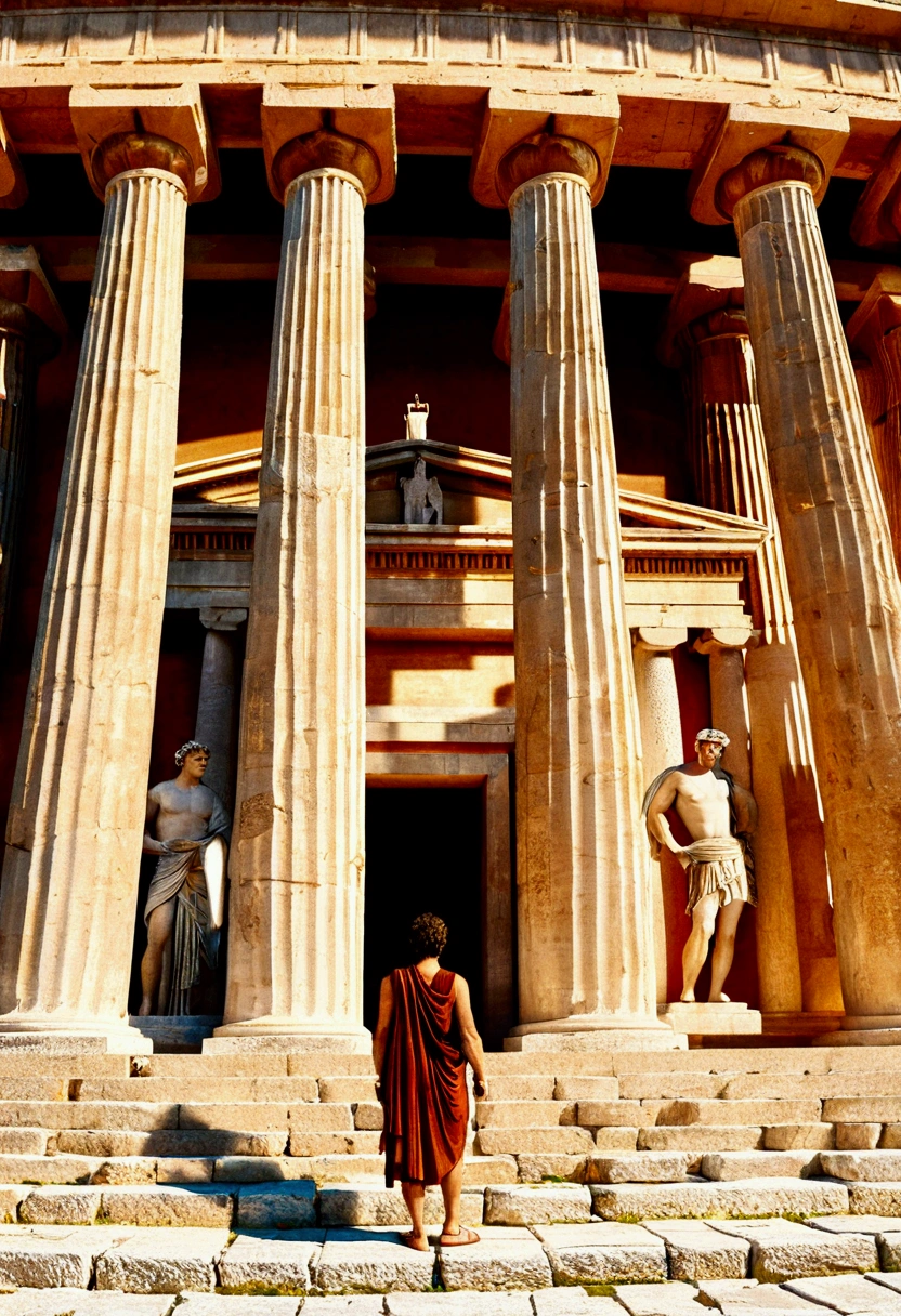 (Ancient Greek Art), architecture, Sicily, Temple of Concordia, panorama view, full body, award-winning, cinematic still, emotional, vignette, dynamic, vivid, (masterpiece, best quality, photorealistic, Professional, perfect composition, very aesthetic, absurdres, ultra-detailed, intricate details:1.3)