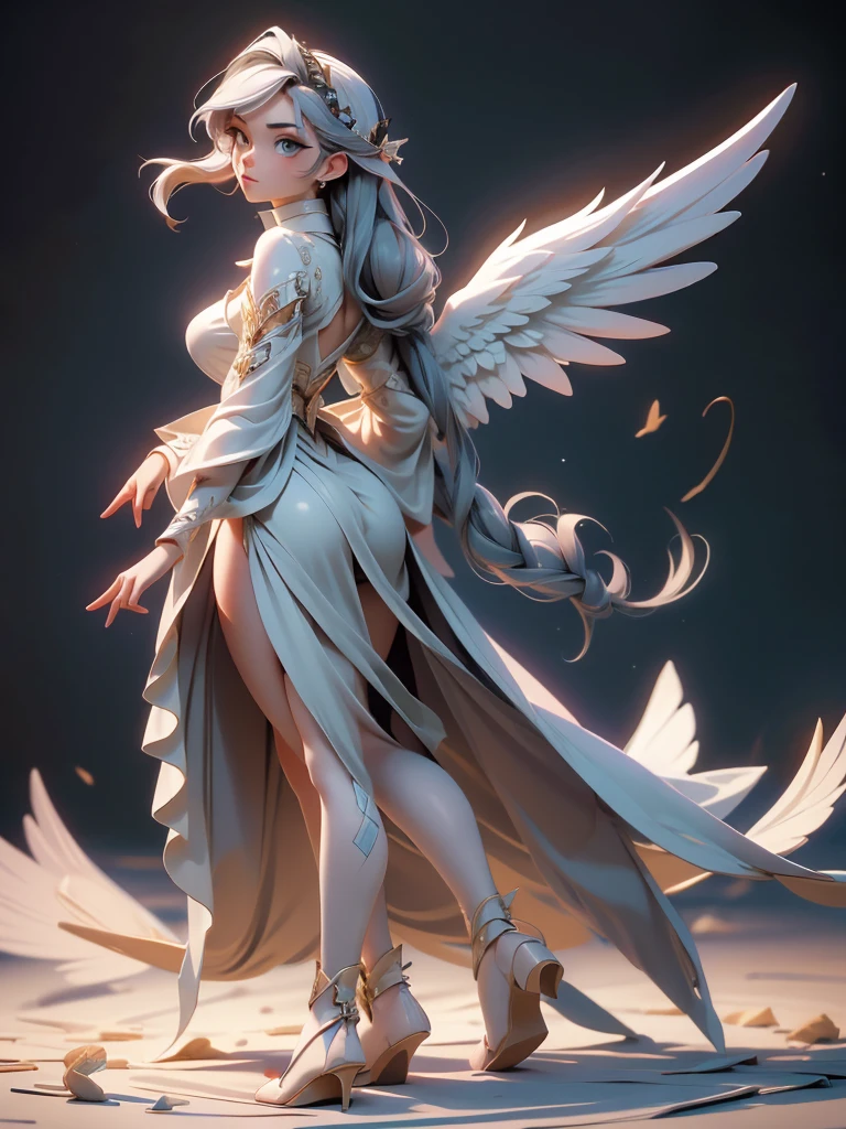(((masterpiece))),((Finest quality)),(超A high resolution),(ultra-detailliert),(Meticulous portrayal),((best pictures)),(Finest works of art),Ultra-Precision Art,The art of astounding depiction, Fantasyart:1.5, (One woman:1.5),Fusion of angel half body and demon half body,demonic wings:1.4,the angel's wings:1.4, ((full body))