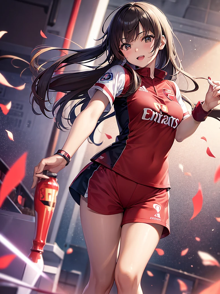 Chisato Nishikigi with Arsenal FC shirt