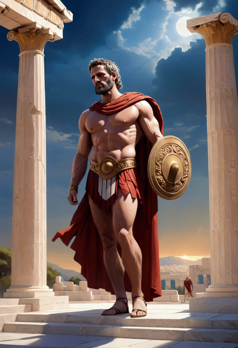 Ancient Greek Art, by Simon Bisley, full body, cinematic still, (best quality, masterpiece, photorealistic), very aesthetic, perfect composition, intricate details, ultra-detailed, vivid colors