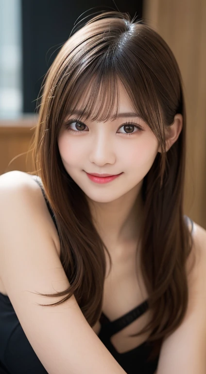 Tabletop, Highest quality, figure, Very detailed, In detail, High resolution, 8k wallpaper, Perfect dynamic composition, Beautiful attention to detail,Long Hair,Small Breasts Natural Color Lip, Bold sexy pose,smile,Shibuya Ward、20-year-old girl、cute、Subjects striking sexy poses for the camera,Sculpture model pose