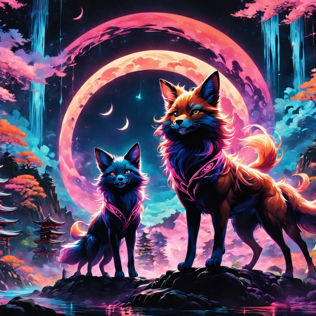 (masterpiece, best quality:1.2), Neon Kyoto style