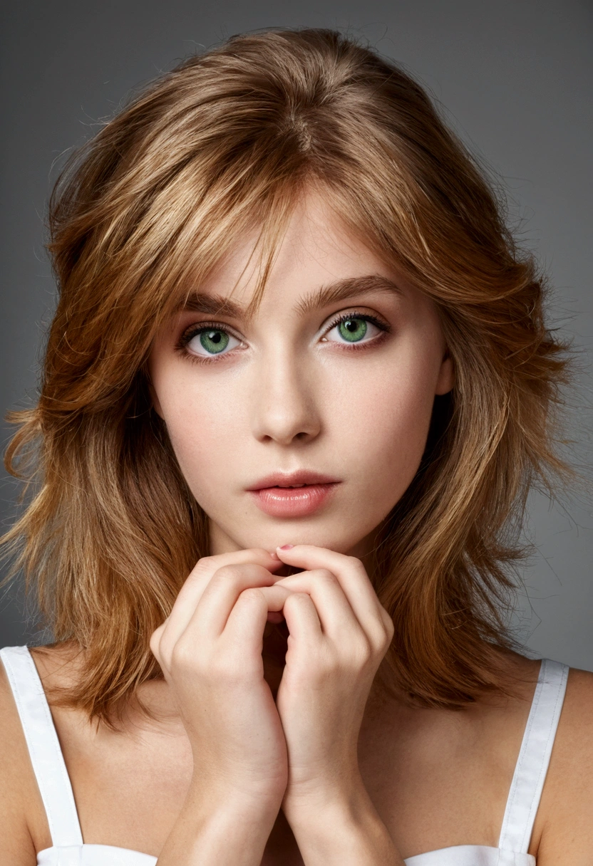 (Meilleure qualité,4k,8k,haute résolution,chef-d'œuvre:1.2),ultra-détaillé,(Réaliste,photoRéaliste,photo-Réaliste:1.37), 1fille, Beaux yeux détaillés, belles lèvres détaillées, yeux et visage extrêmement détaillés, long cils, Petits seins, Fille de 20 ans avec une silhouette, petites hanches, yeux verts vibrants, de superbes cheveux roux tombant sur ses épaules, elle porte un haut court élégant qui complète parfaitement sa silhouette, associé à un short en jean tendance qui accentue son énergie juvénile, la scène se déroule dans une chambre cosy et vibrante, avec la lumière du soleil qui traverse la fenêtre, créer une atmosphère chaleureuse et invitante, les chaussettes hautes à rayures ajoutent une touche ludique, mettant en valeur son charme joyeux, elle dégage une aura séduisante et porte une paire de lunettes élégantes qui renforcent son attrait intellectuel. Retire tout les vêtements