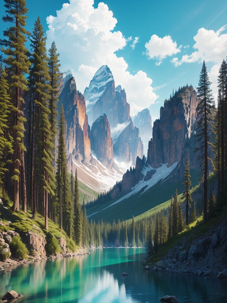 a painting of a mountain with flowers in the foreground, 🌺 cgsociety, stunning nature in background, a beautiful landscape, beatiful mountain background, beautiful landscape, beautiful nature, beautiful detailed scene, incredibly beautiful, beautiful mountains behind, beautiful mountains, beautiful scenery, amazing landscape, the most beautiful landscape, amazing landscape in background, mythical floral hills, nature and floral aesthetics