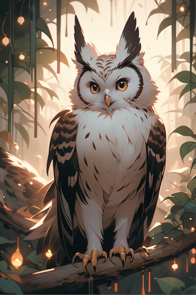 painting of an owl sitting on a branch with a dark background, by Shao Mi, beautiful painting of a tall, beautiful art, painted in oil colours, by Elina Karimova, oil painted, by Bencho Obreshkov, gorgeous art, by Radi Nedelchev, by Zeen Chin, by Auseklis Ozols