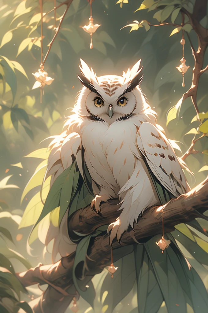 painting of an owl sitting on a branch with a dark background, by Shao Mi, beautiful painting of a tall, beautiful art, painted in oil colours, by Elina Karimova, oil painted, by Bencho Obreshkov, gorgeous art, by Radi Nedelchev, by Zeen Chin, by Auseklis Ozols