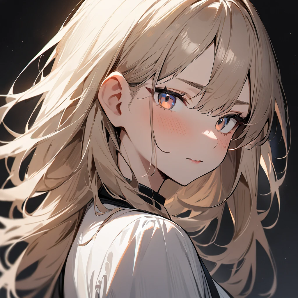 1 girl,dark,light hair,masterpiece, best quality, very,(High lightness),(High Saturation)