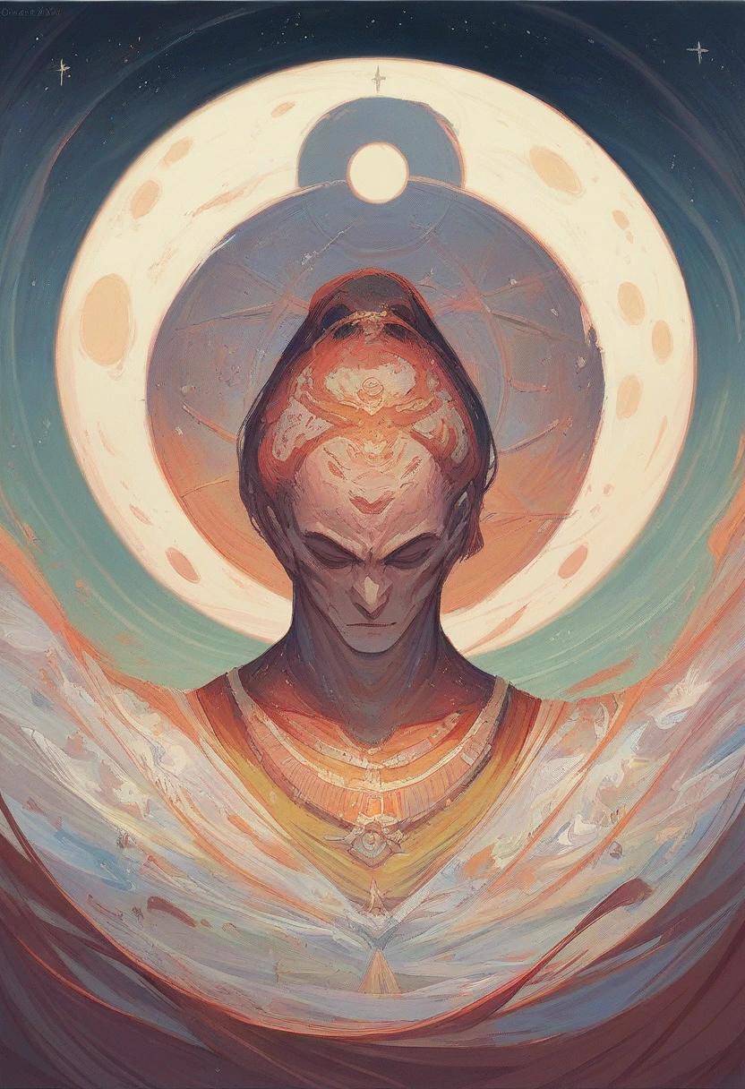 the famous love affair between Black Goddess of the moon Selene and mortal Endymion, fractal art, (art inspired by Bill Sienkiewicz). oil painting)
