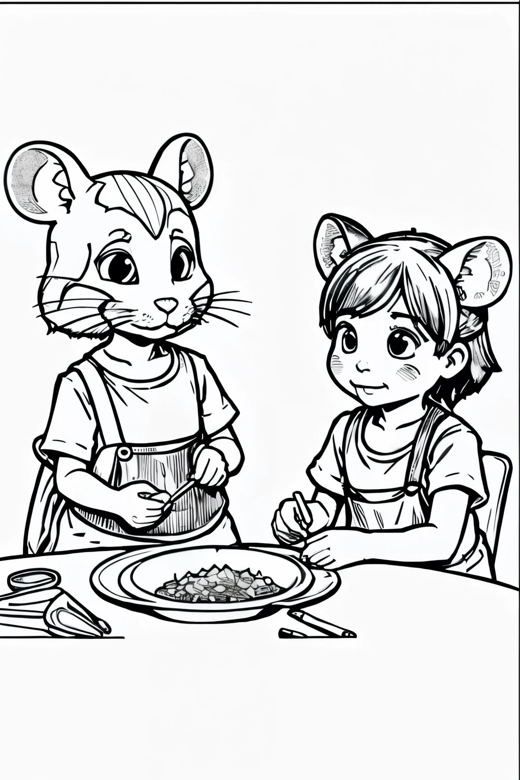 We will make a coloring book with our pupils, kindly draw simple drawing of mice eating rice