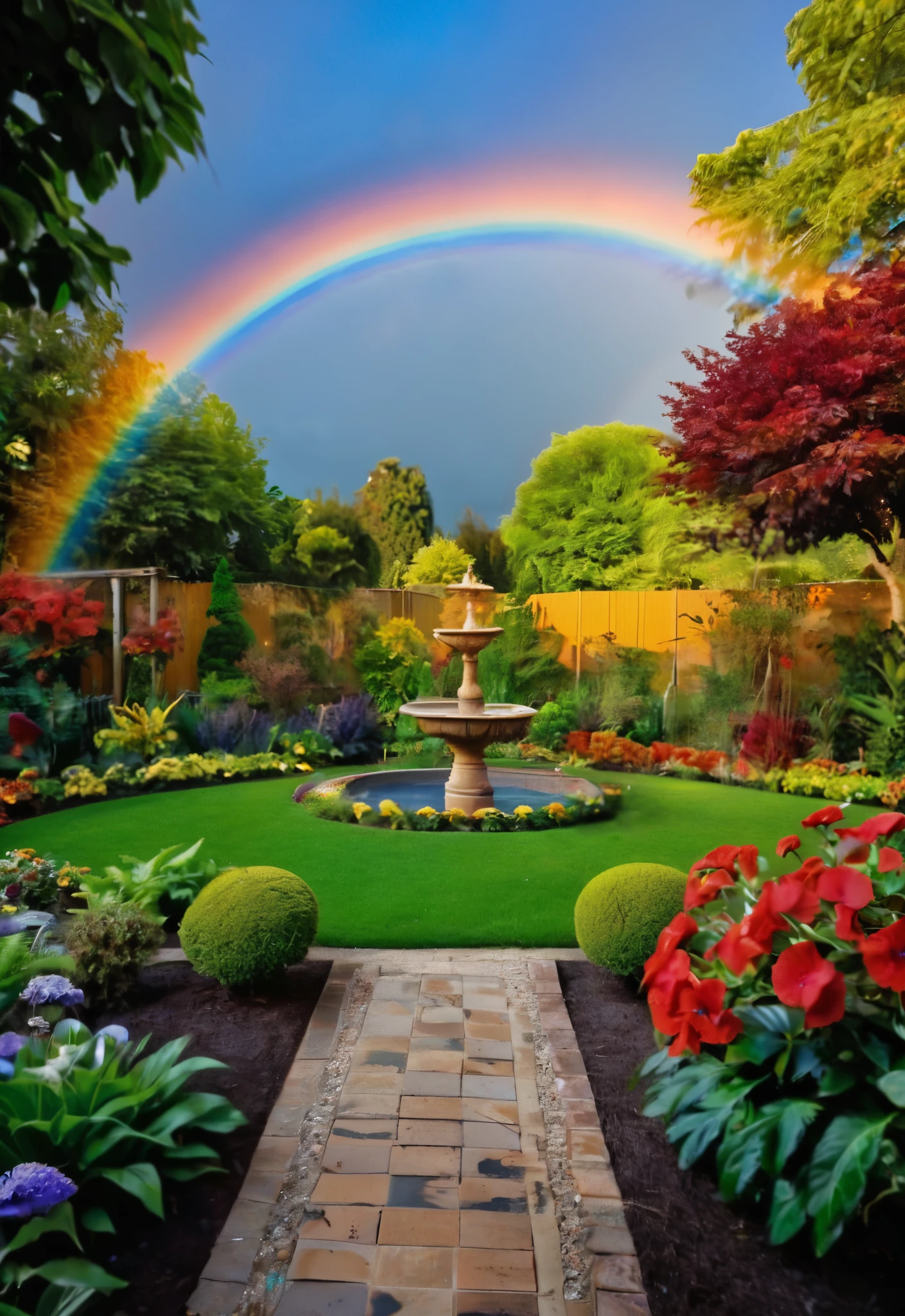 a-colorfull-rainbow-with-the-garden-view