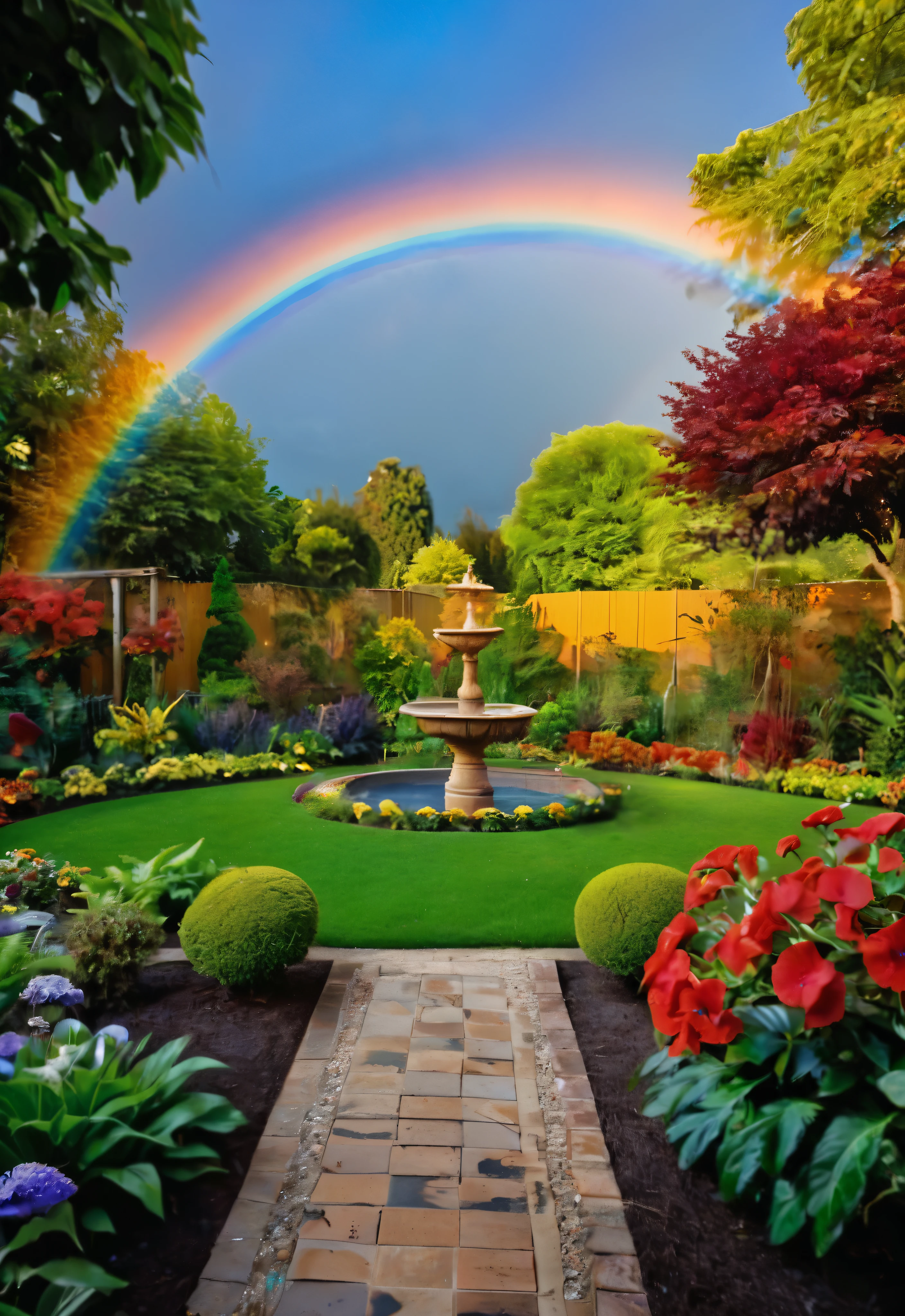 a-colorfull-rainbow-with-the-garden-view