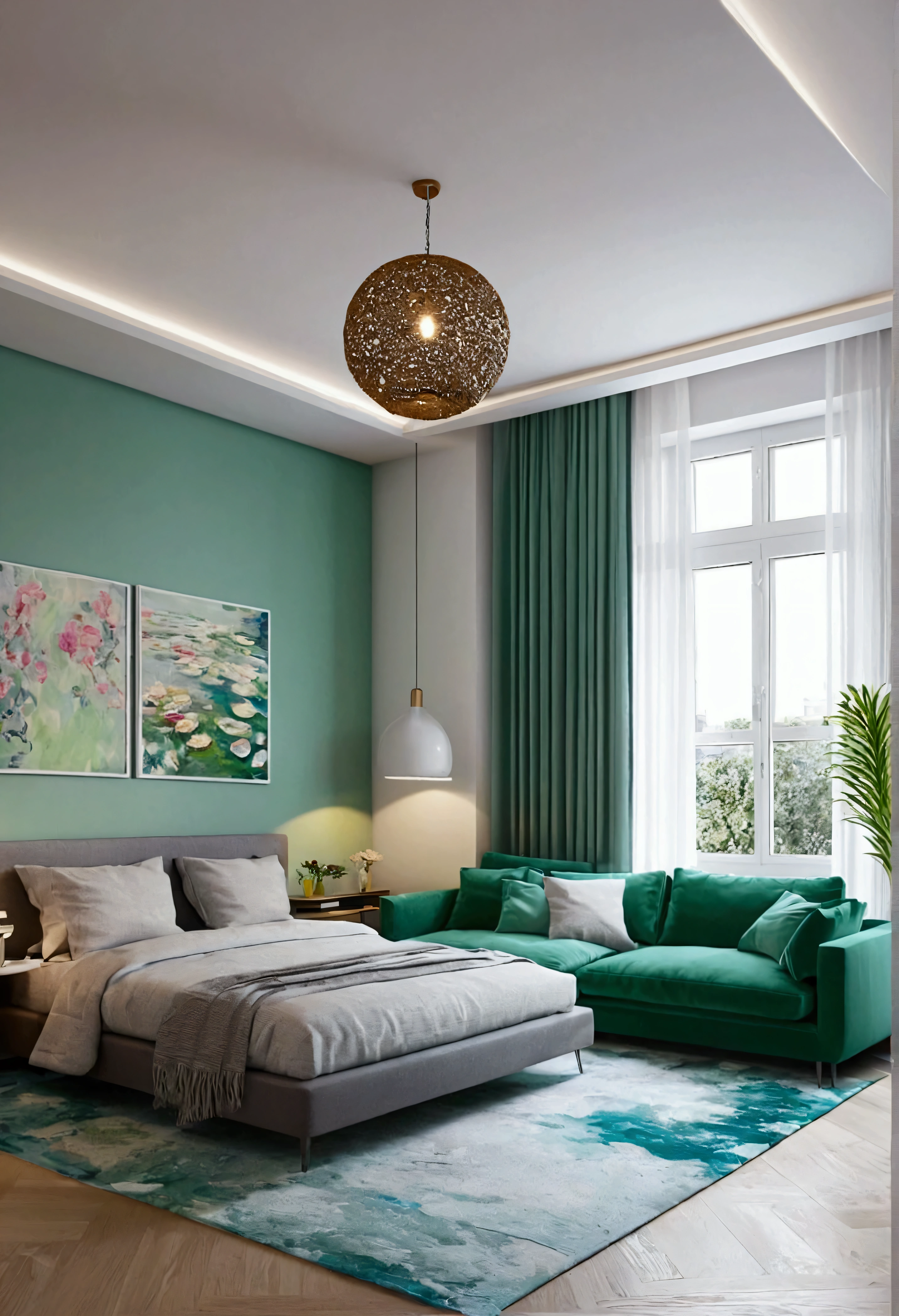 A modern apartment in fresh Monet-esque colors1room