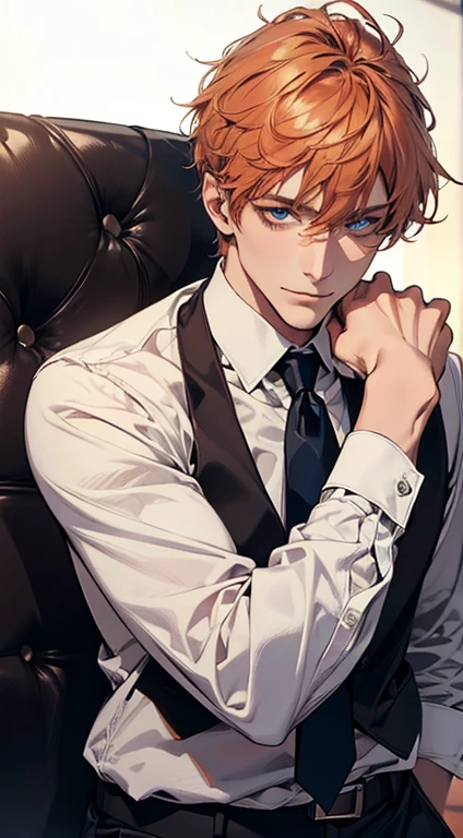 (best quality,4k,8k,highres,masterpiece:1.2),ultra-detailed,(realistic,photorealistic,photo-realistic:1.37),1 man,31 years old,mature man,very handsome,without expression,smile,short grey b
Orange hair,blue eyes,penetrating gaze,perfect face without errors,imposing posture,businessman,office background,cinematic lighting,hdr image