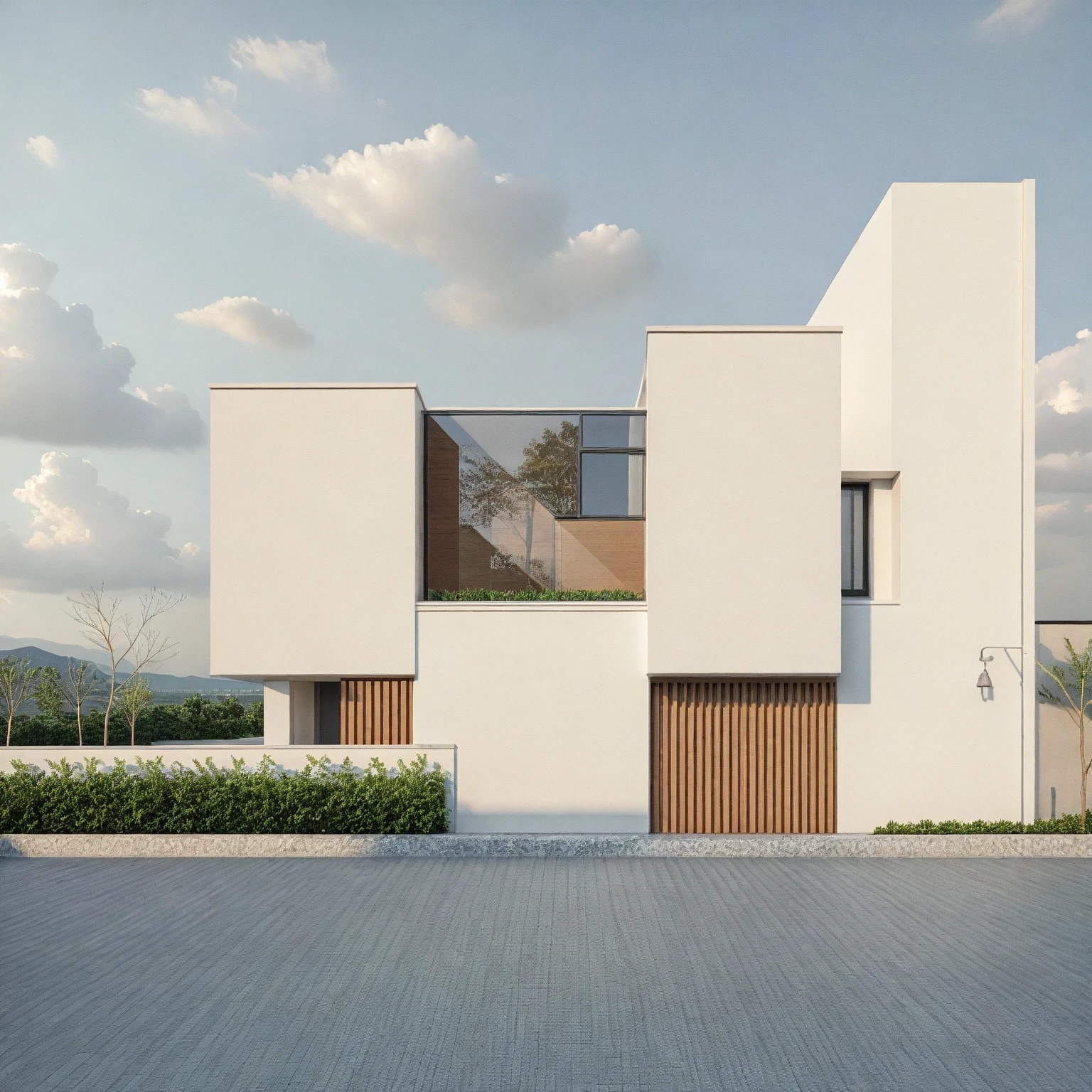 Architectural style Architectural style,  ((Classic Style House)),(masterpiece) , ((best quality)), dramatic lighting, high quality outdoors, sky, day, cloud, tree, blue sky, building, scenery, road, real world location,  sunlight, enough detail, high resolution,super realistic, Photorealistic, highly detailed, balcony, plants, door, car, truck, parking slot, paving, . Clean lines, architectural drawing, highly detailed  , . Clean lines, geometric shapes, minimalist, modern, architectural drawing, highly detailed