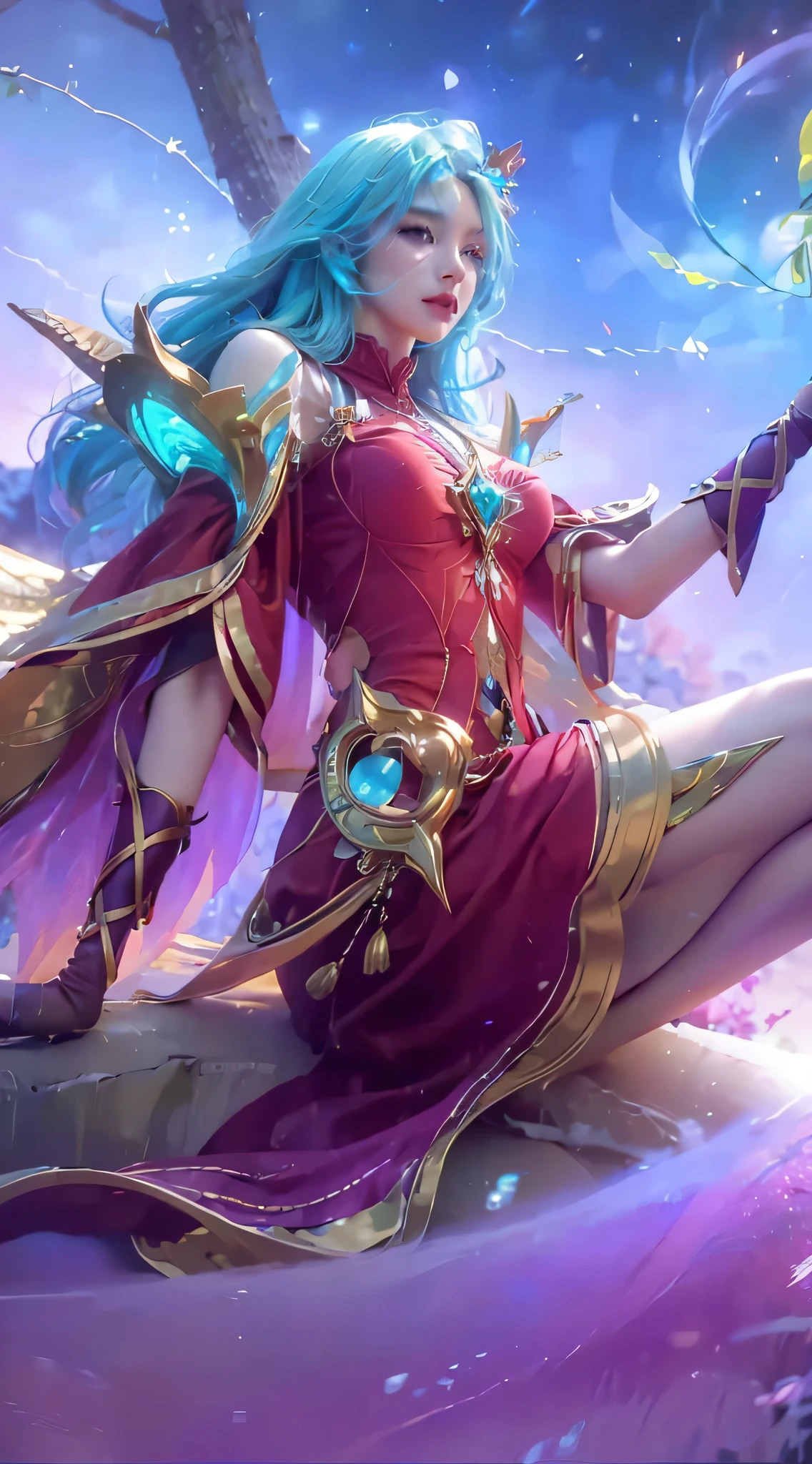 a beautiful young girl, detailed face with beautiful eyes, nose, and lips, long eyelashes, flowing hair, delicate skin, serene expression, elegant dress, standing in a lush garden with flowers, sunlight filtering through the trees, detailed foliage, photorealistic, 8k, highly detailed, masterpiece