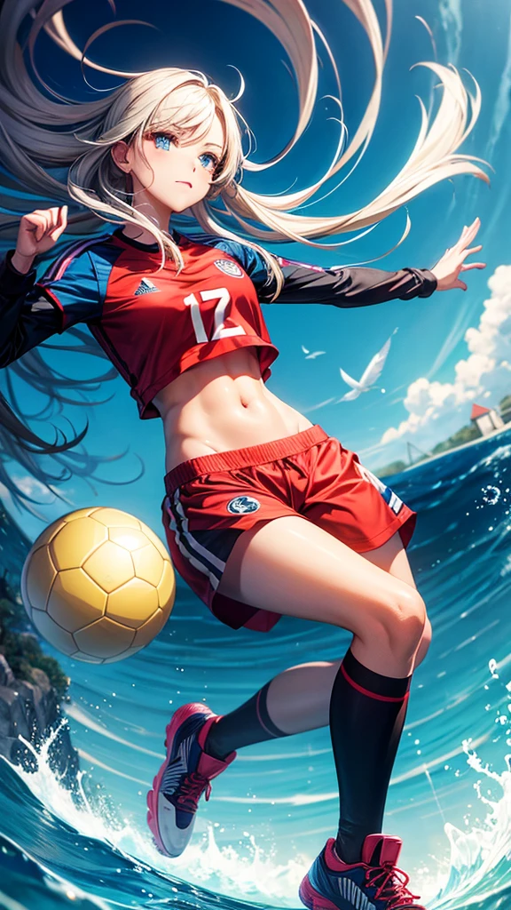 Woman with a soccer ball