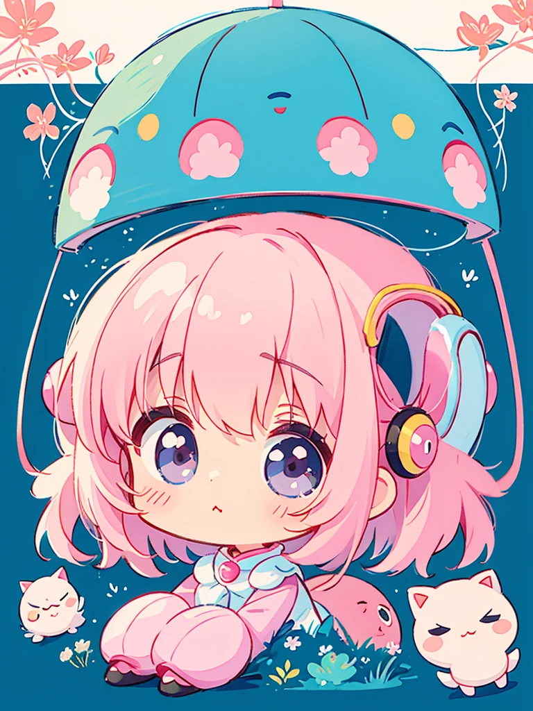 Momoko Sakura style, Kawaii Design, (((Cute humanoid alien))) , (((No people)))