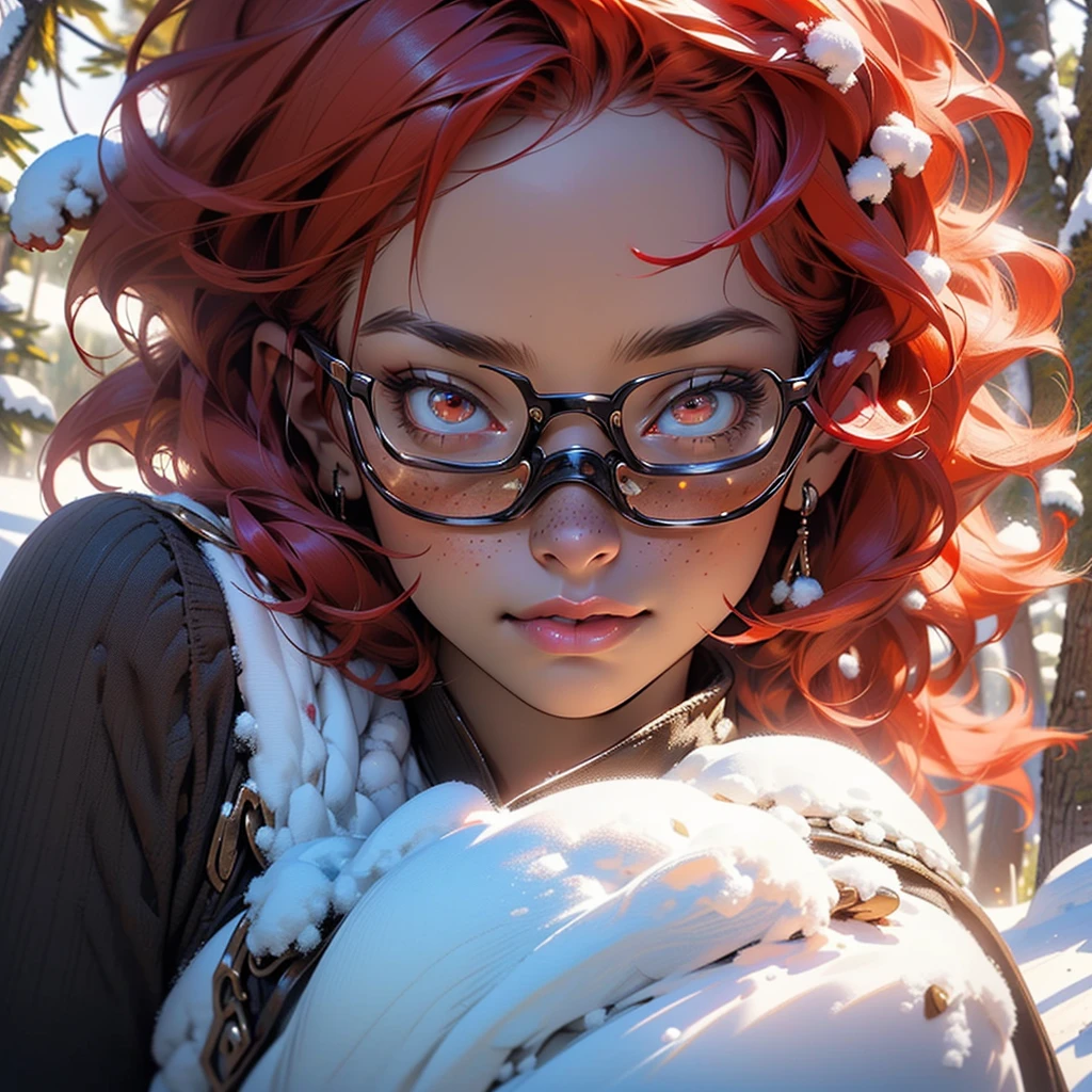 Gorgeous female, elk antlers:1.5,elk_antlers:1.5)),(((short hair, messy hair,short red hair, red hair:1.3))),(((freckles on the face,freckles))),(((red_eyes:1.3))),intricate eyes,beautiful detailed eyes,symmetrical eyes,((detailed face)),
(((winter))),((intricate outfit,intricate clothes)),
(dynamic pose:1.0),(centered,scale to fit dimensions,Rule of thirds),
((snowy pine forest)),winter,scenery:1.25,((intricate scenery)),((snow forest background)),
(Glossy winter ornaments),highres,sharp focus,(ultra detailed,extremely detailed),(photorealistic artwork:1.37),(extremely detailed CG unity 8k wallpaper),(((vibrant colors,vibrant theme))),(intricate),(masterpiece),(best quality),artistic photography,(photography taken by sldr),(intricate background),perfect rendered face,perfect face details,realistic face,photo realistic,((intricate detail)),(((realism))),
Hyper realistic, 4k,