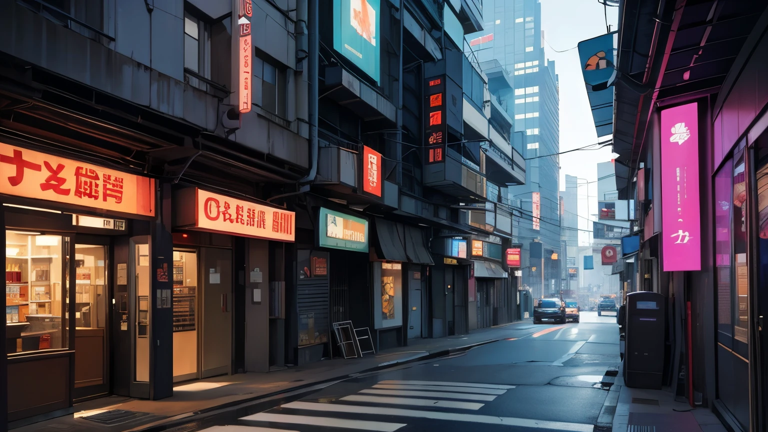 Masterpiece, best quality, Cyberpunk Streets、relax