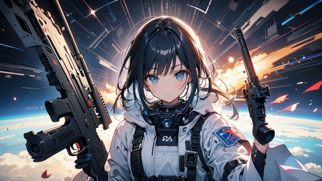 Gun war in space。Highest quality。