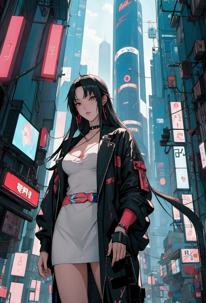 Masterpiece, best quality, Cyberpunk City、relax、anime、Tropical