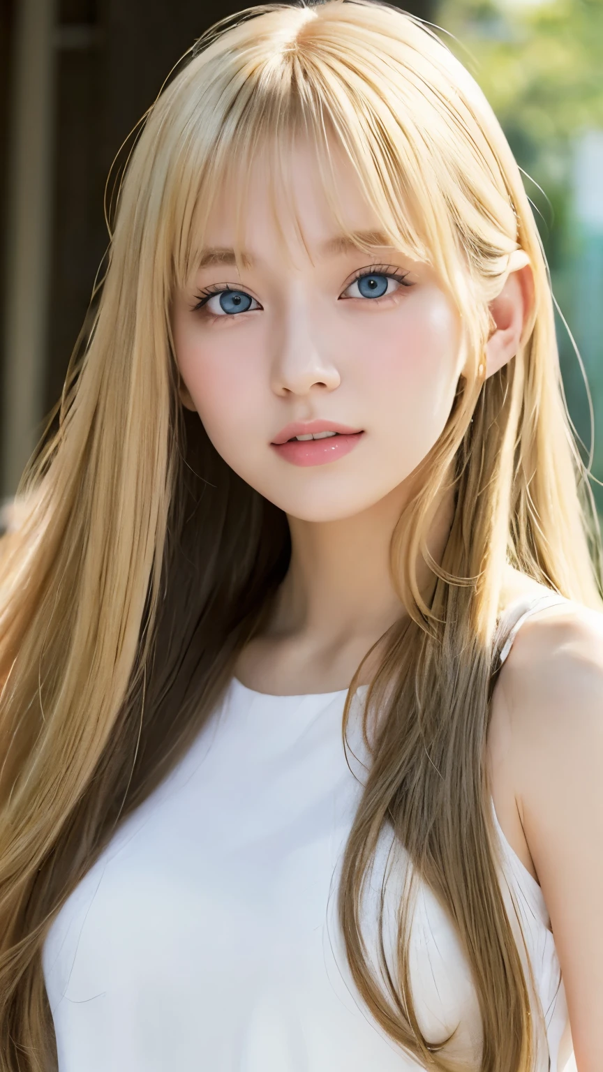 The most beautiful face in the world、so beautiful、Very long, silky, golden, shiny blonde hair、Shiny, silky straight hair、Super long bangs swaying in front of your eyes、Sexy 17 year old cute girl、Bright blue eyes that shine so brightly、pure White beautiful skin、Glowing Skin、ponytail、Beautiful girl with a small face、Please comb your hair、Bright expression、Cheek gloss highlight、
Her shiny, bright blonde hair is dazzlingly sexy.、 17 years old cute sexy little beautiful face 、Shiny hair dancing in front of a pretty face、Long, silky bangs that cover the eyes、The large, bright, light blue eyes shine beautifully.、Very big eyes、Hair that hides the face、Hair too long over the eyes、Sexy and cute young woman、Super long, super long blonde shiny light hair,,,、Clothes、T-Shirts、Big Breasts、Bright expression、White beautiful skin、Cheek gloss、Small Face Beauty、