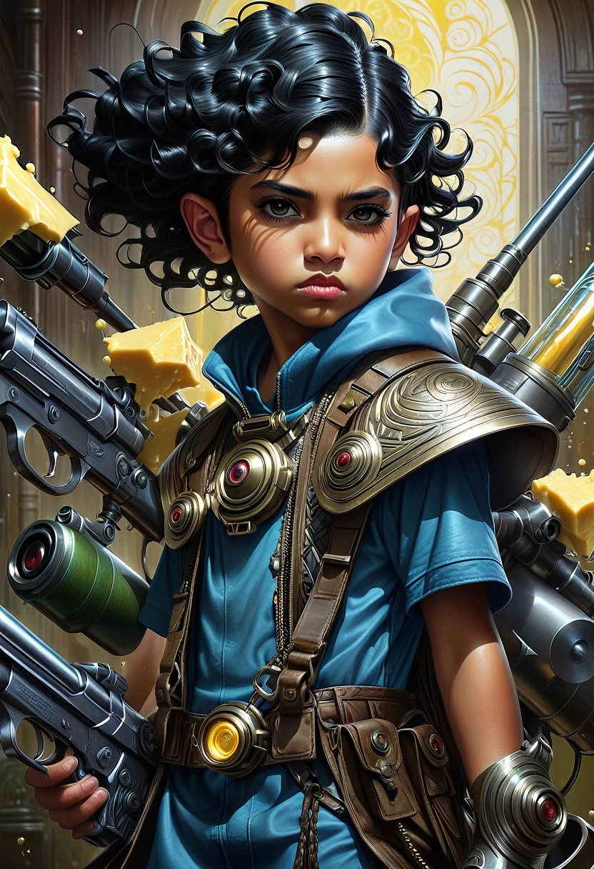 A young techno-mage, Usrican, incoming, Gunz N Butter and Gunz Namer, hyper realistic and detailed, artstation --aspect 16:9, marco mazzoni