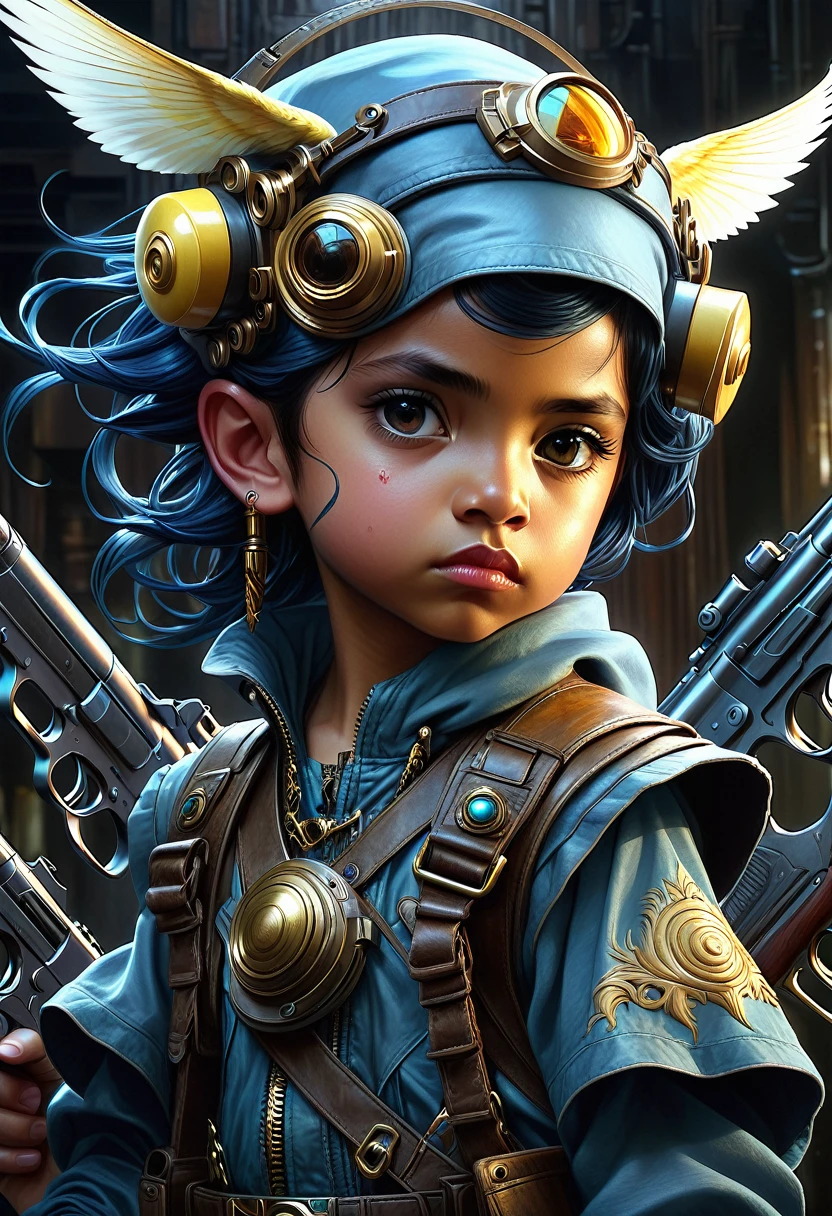 A young techno-mage, Usrican, incoming, Gunz N Butter and Gunz Namer, hyper realistic and detailed, artstation --aspect 16:9, marco mazzoni