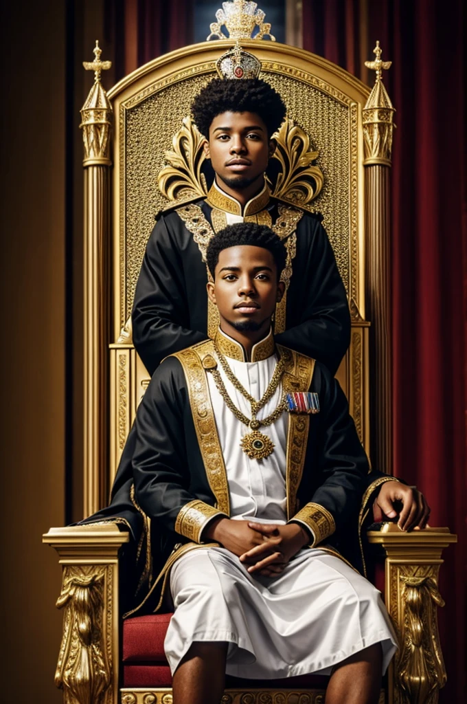 A young king sitting on a throne