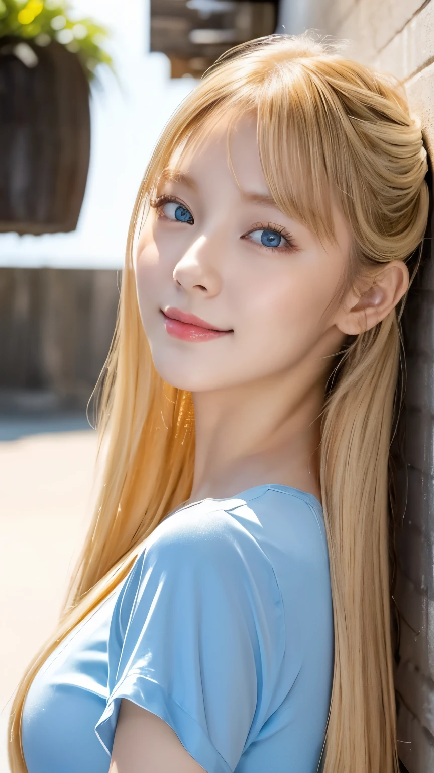 The most beautiful face in the world、so beautiful、Very long, silky, golden, shiny blonde hair、Shiny, silky straight hair、Super long bangs swaying in front of your eyes、Sexy 17 year old cute girl、Bright blue eyes that shine so brightly、pure White beautiful skin、Glowing Skin、ponytail、Beautiful girl with a small face、Please comb your hair、Bright expression、Cheek gloss highlight、 Her shiny, bright blonde hair is dazzlingly sexy.、 17 years old cute sexy little beautiful face 、Shiny hair dancing in front of a pretty face、Long, silky bangs that cover the eyes、The large, bright, light blue eyes shine beautifully.、Very big eyes、Hair that hides the face、Hair too long over the eyes、Sexy and cute young woman、Super long, super long blonde shiny light hair,,,、Clothes、T-Shirts、Big Breasts、Bright expression、White beautiful skin、Cheek gloss、Small Face Beauty、