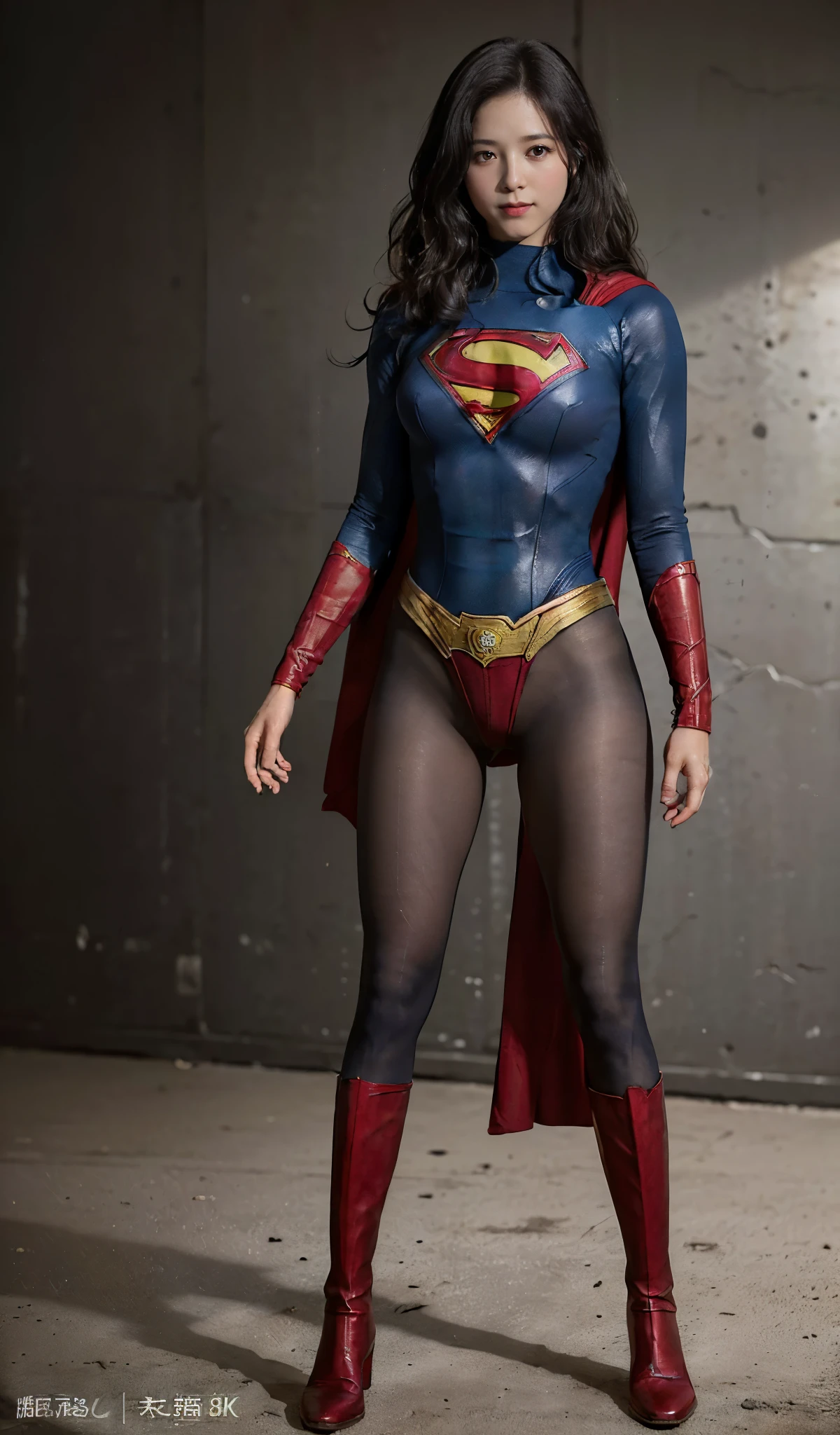 No background、(((Beautiful short haircut)))、(((Beautiful legs in black tights.)))、(((Legally express the beauty of your smile)))、((((Make the most of your original images)))、(((体にぴったりフィットするSupergirl Costume)))、(((Supergirl Costume)))、(((short and beautiful hair)))、(((suffering)))、(((Please wear black tights....、Wear red boots)))、((Best image quality、8k))、((Highest quality、8k、masterpiece:1.3))、(((Preserve background )))、Sharp focus:1.2、Beautiful woman with perfect figure:1.4、Slim Abs:1.2、Wet body:1.5、Highly detailed face and skin texture、8k